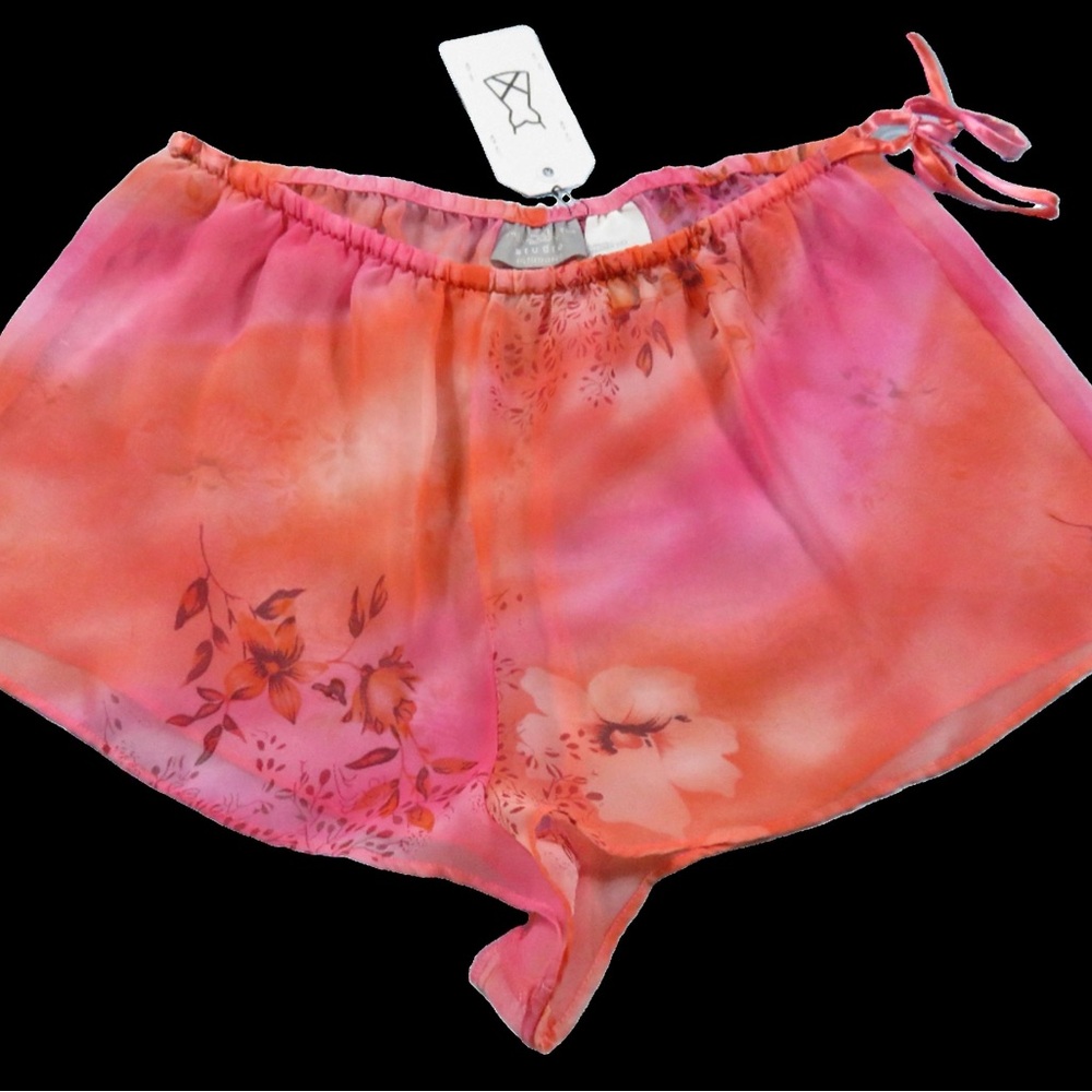 size l sheer floral nighty shorts